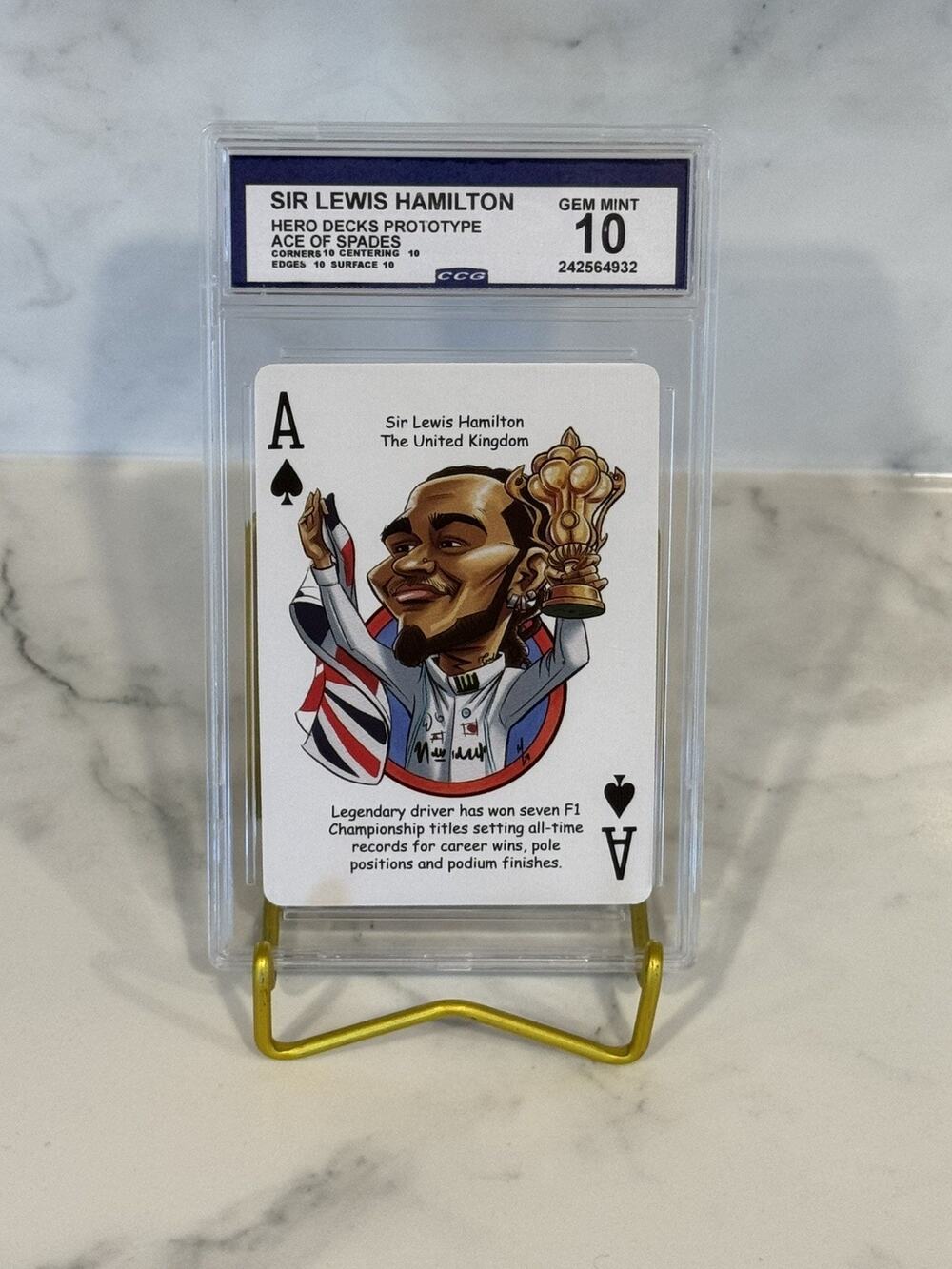 Sir Lewis Hamilton Hero Decks Prototype Ace of Spades Graded Gem Mint 10